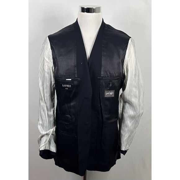 LRL Ralph Lauren 40R Sport Coat Wool Blend Black Knit Two Button Double Vented - Picture 7 of 8